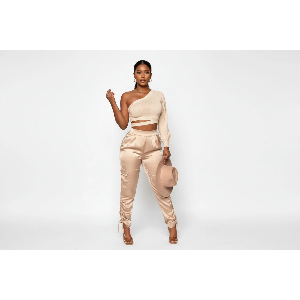 High Waisted Satin Pants - Image 5