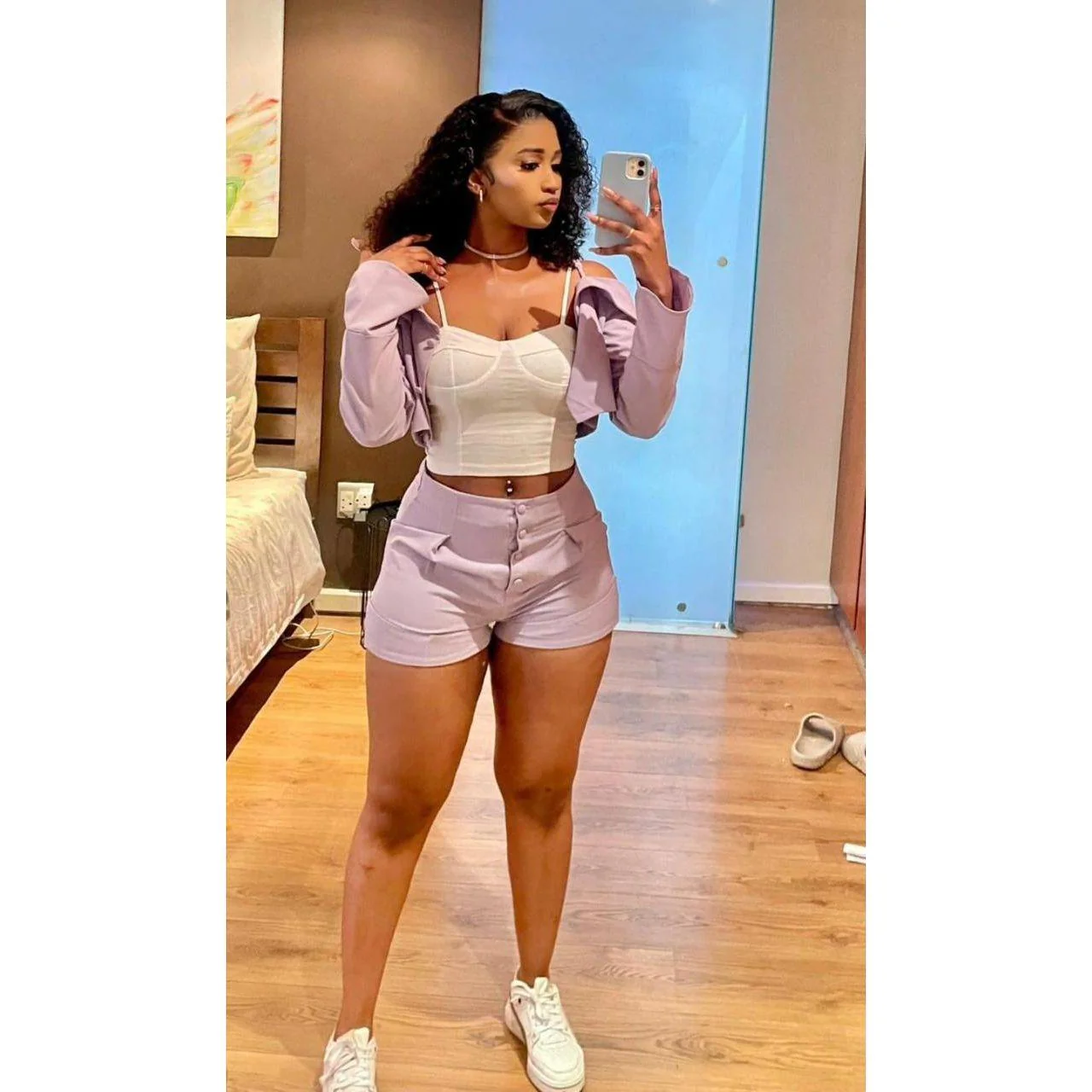 High-Waisted Short  & Crop Outfit Set - Image 4