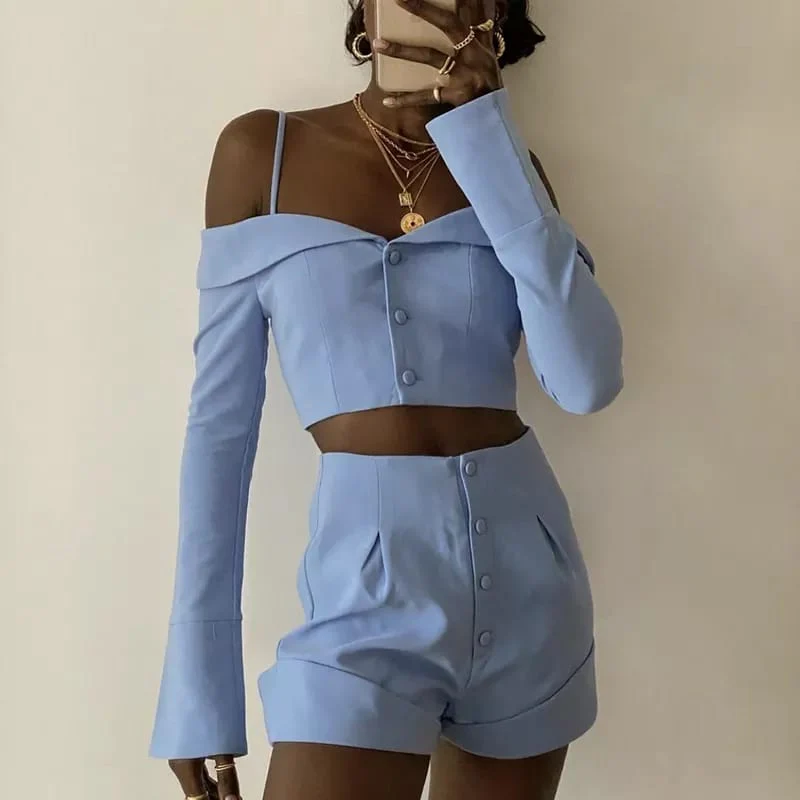 High-Waisted Short  & Crop Outfit Set - Image 5