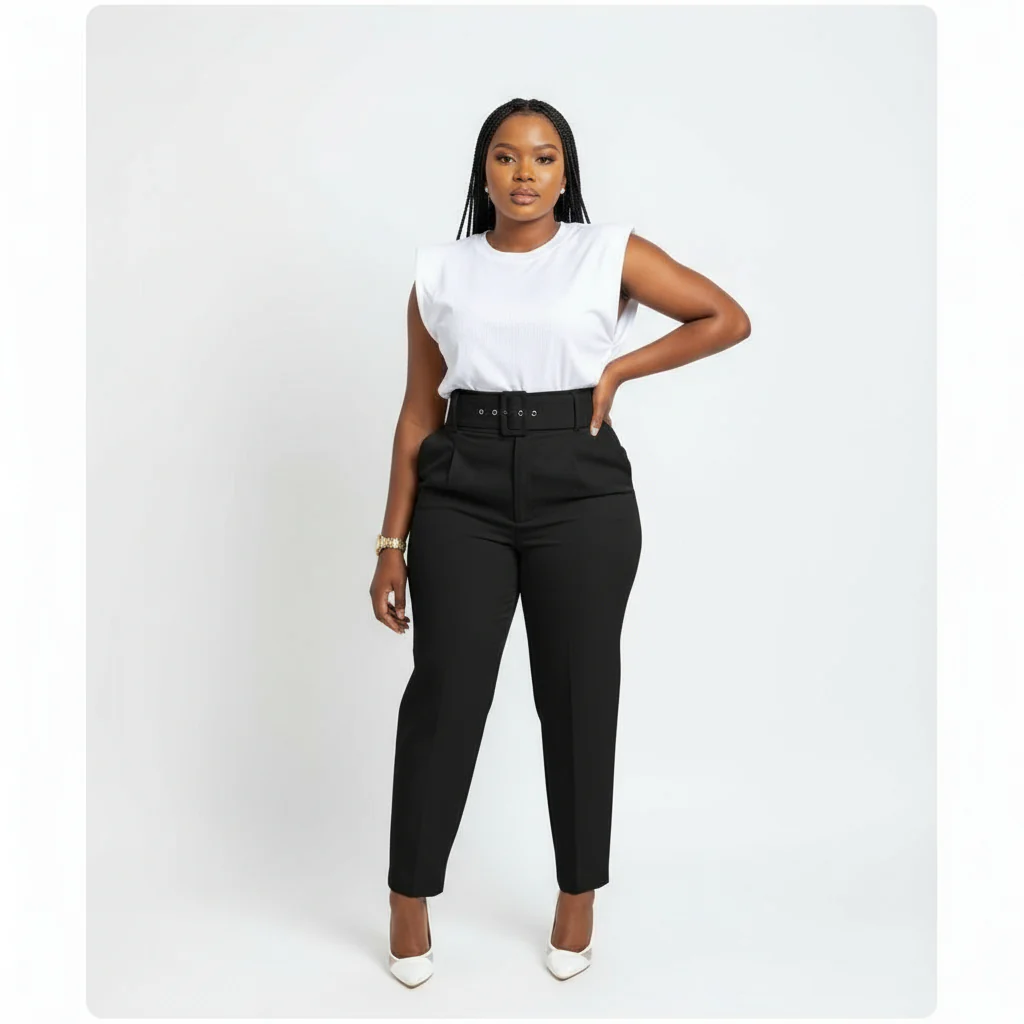 High Waisted Slim Pencil Sweatpants. - Image 2