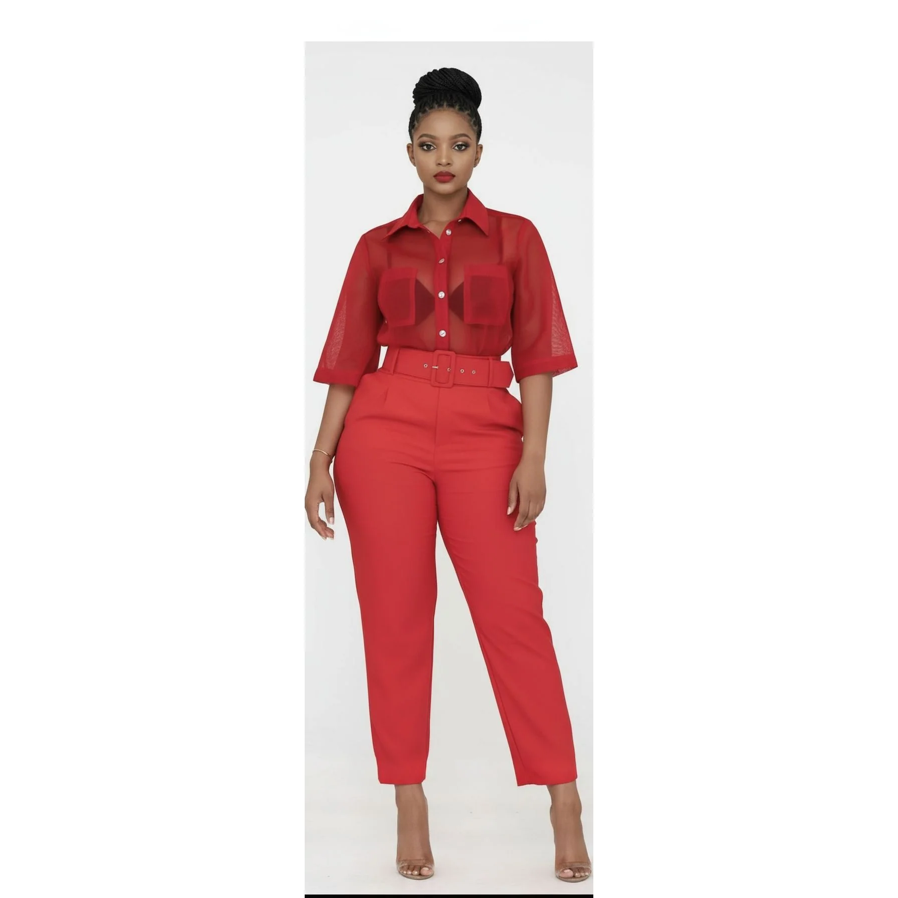 High Waisted Slim Pencil Sweatpants. - Image 3