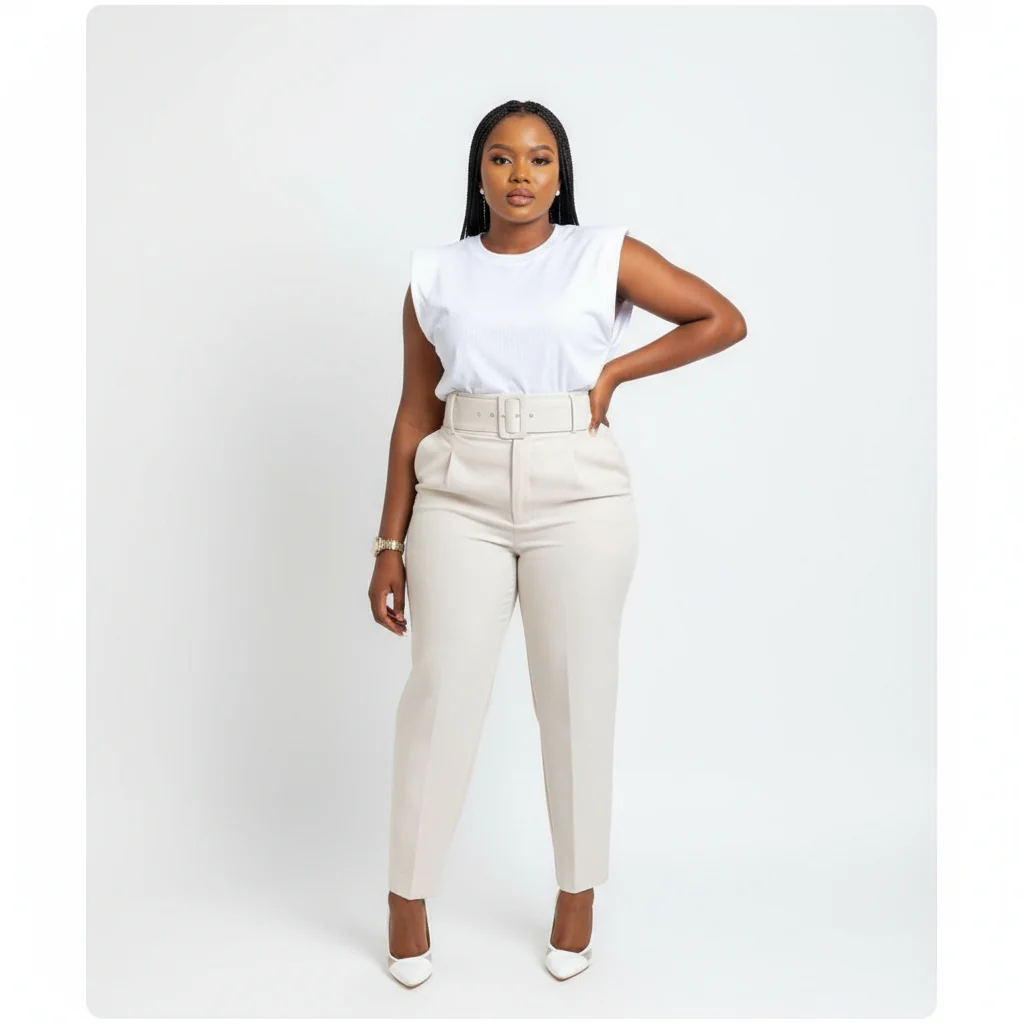 High Waisted Slim Pencil Sweatpants. - Image 5