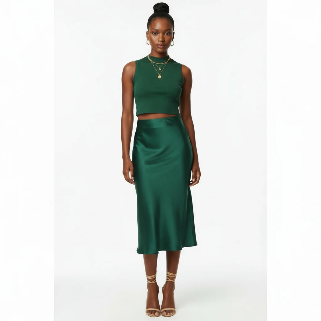 High Waisted Summer Satin Skirts - Image 3