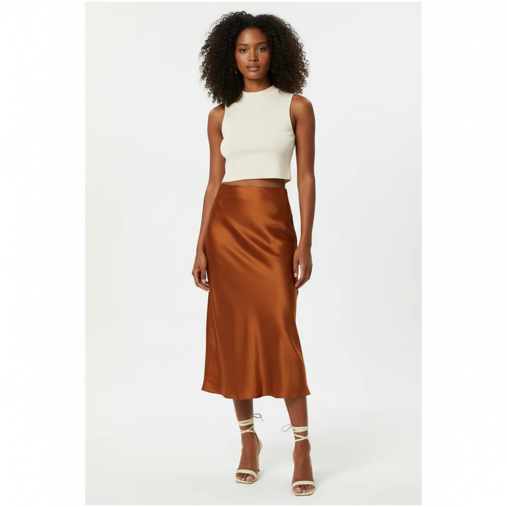 High Waisted Summer Satin Skirts - Image 5