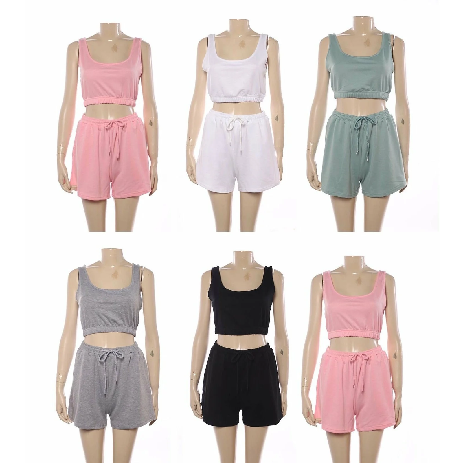 High Wasted Short & Crop Top Set - Image 3