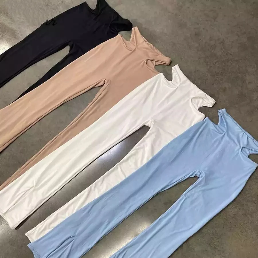 Hollow Out Ankle Side Split Trousers & Crop Top Set - Image 4