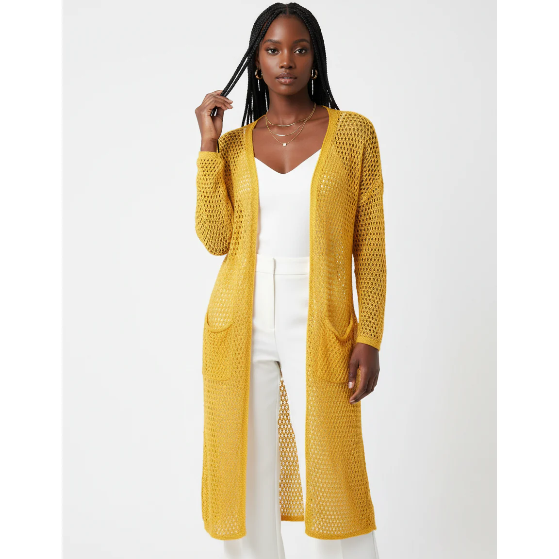 Hollow Out Long Sleeve Casual Cardigan. - Image 5