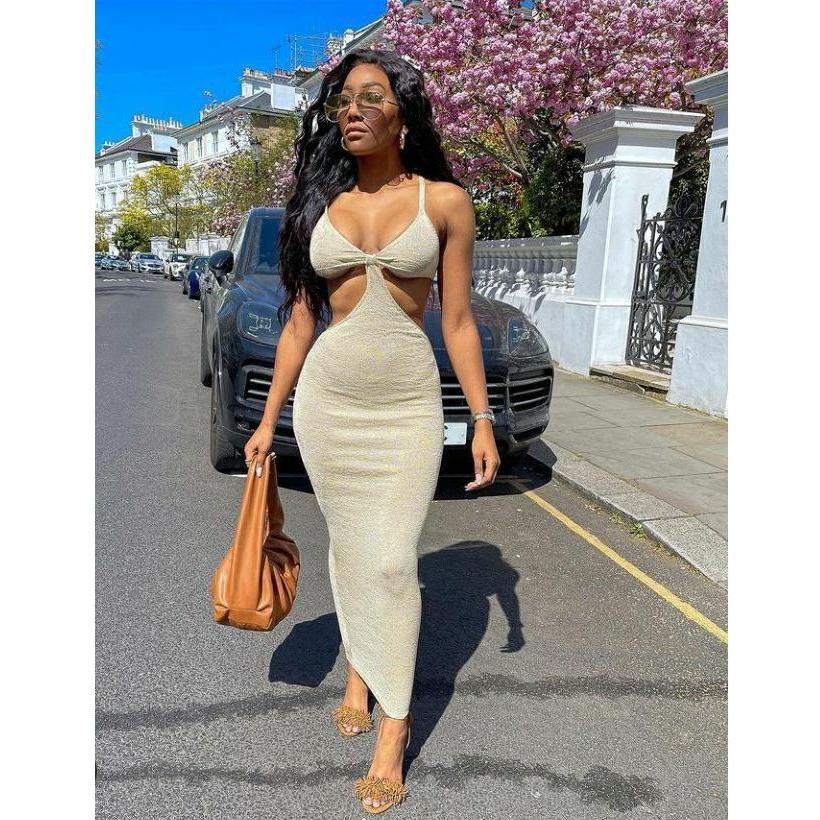Hollow Out Sexy Sleeveless Bodycon Dress - Image 2