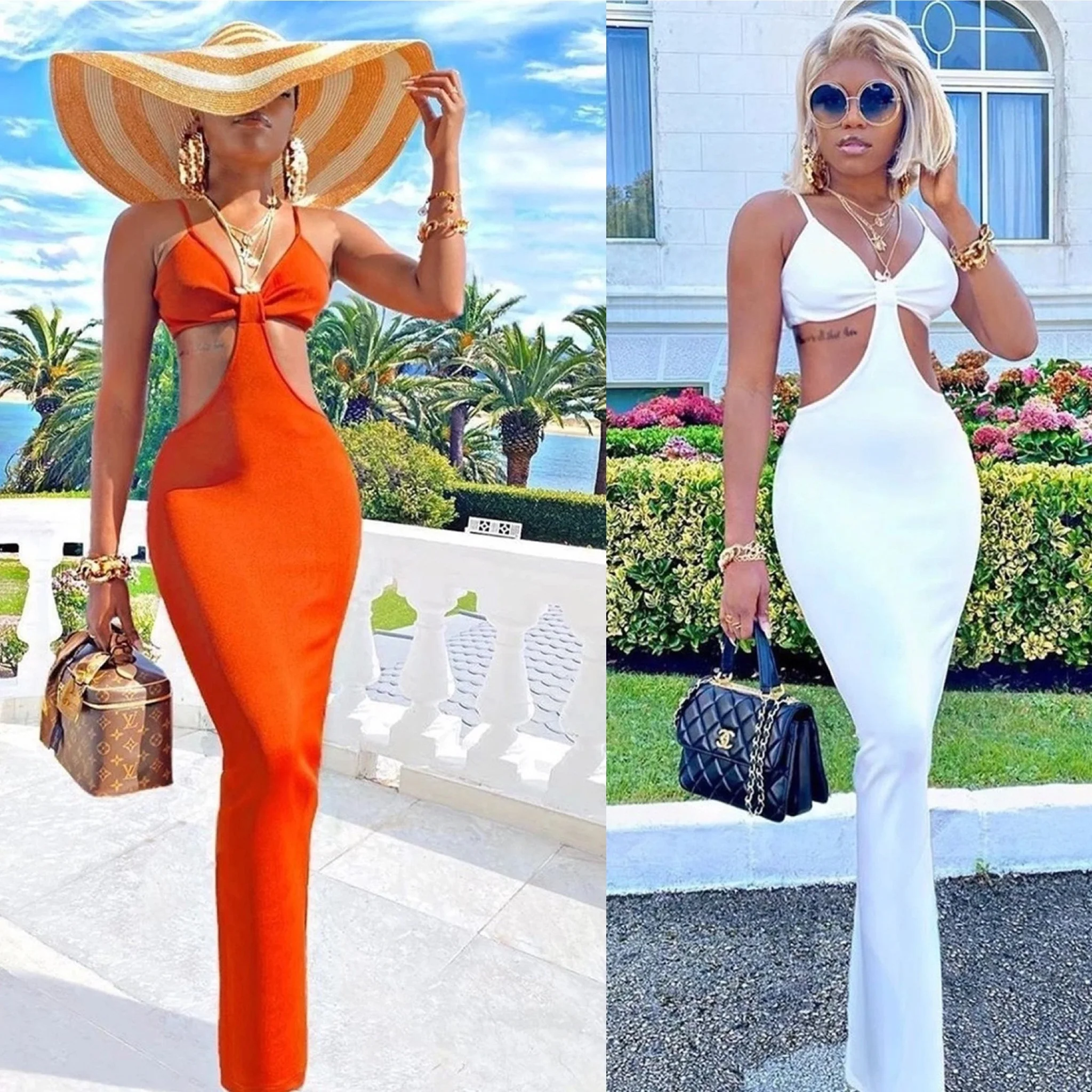 Hollow Out Sexy Sleeveless Bodycon Dress - Image 3