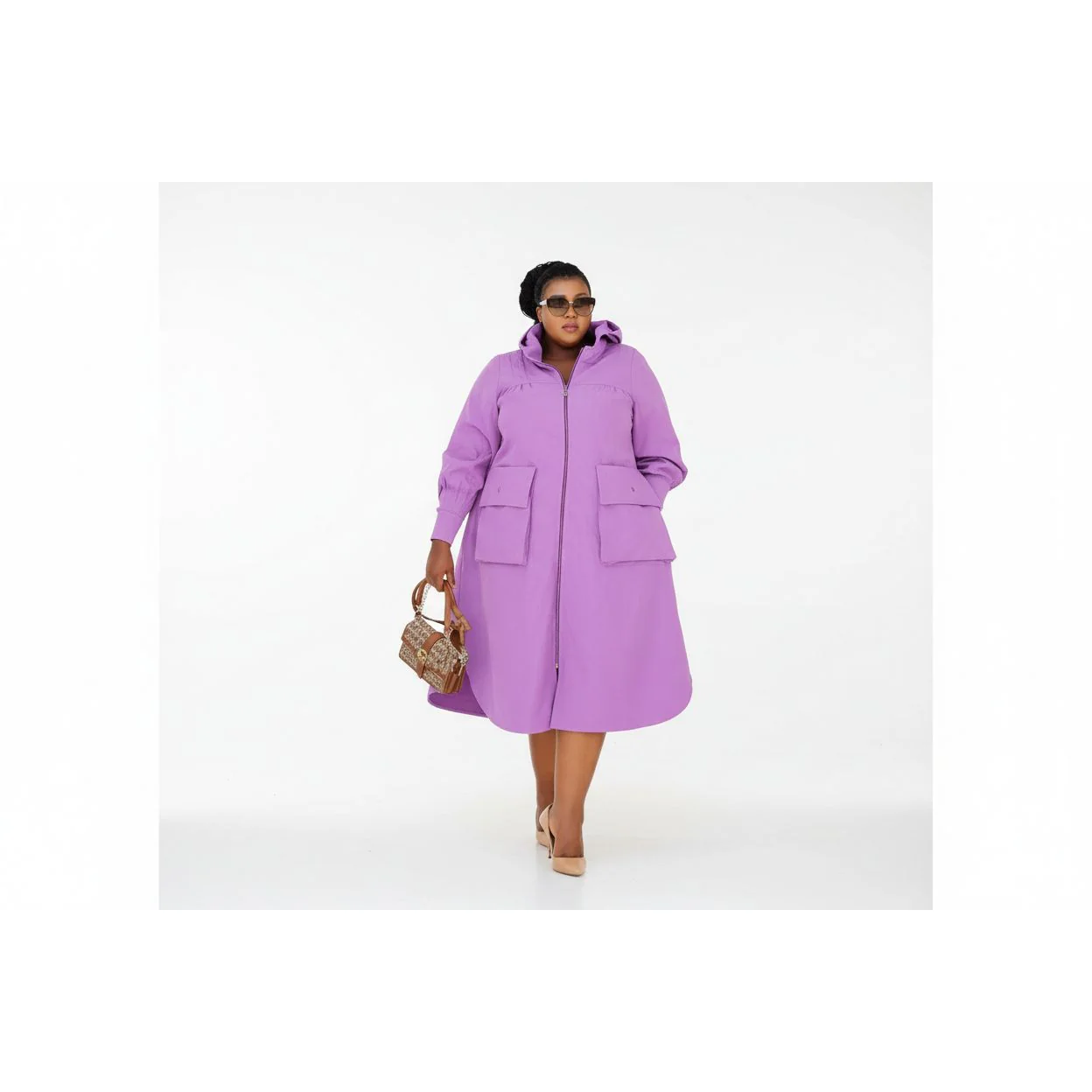Hooded Long Sleeve Knitted Patchwork Casual Jacket