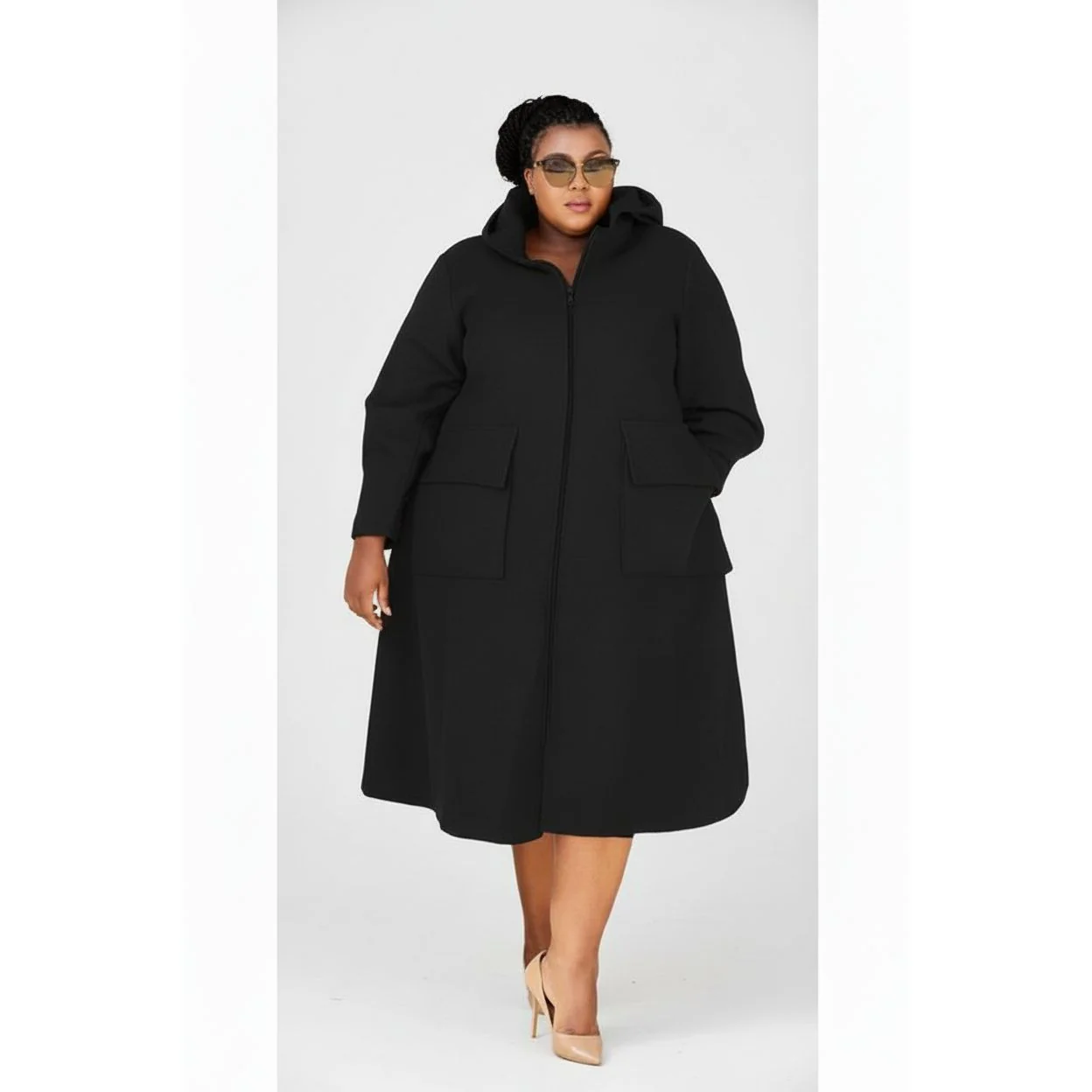 Hooded Long Sleeve Knitted Patchwork Casual Jacket - Image 2