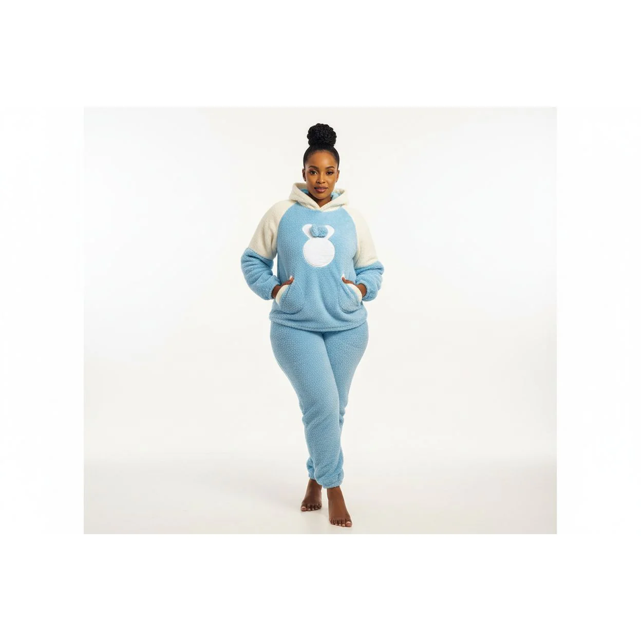 Hooded Warm Fleece Pyjamas