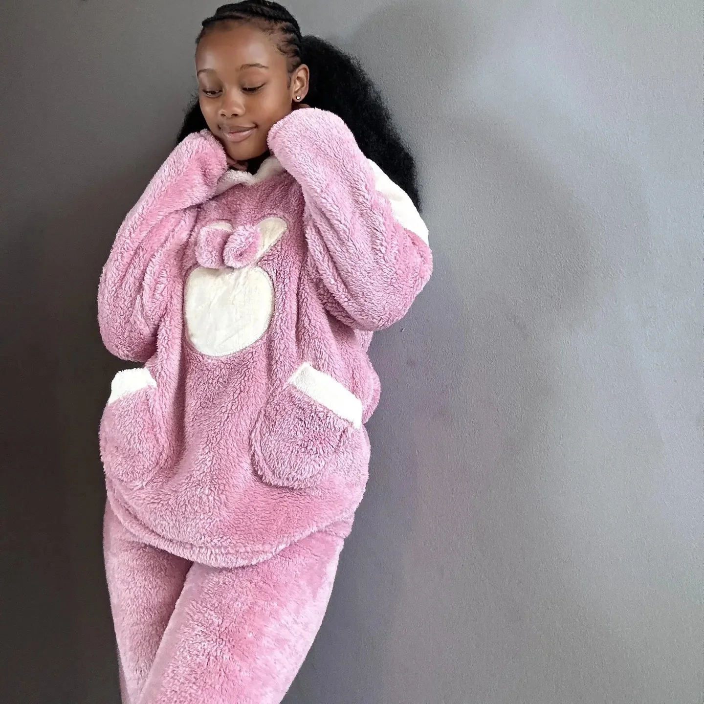 Hooded Warm Fleece Pyjamas - Image 6