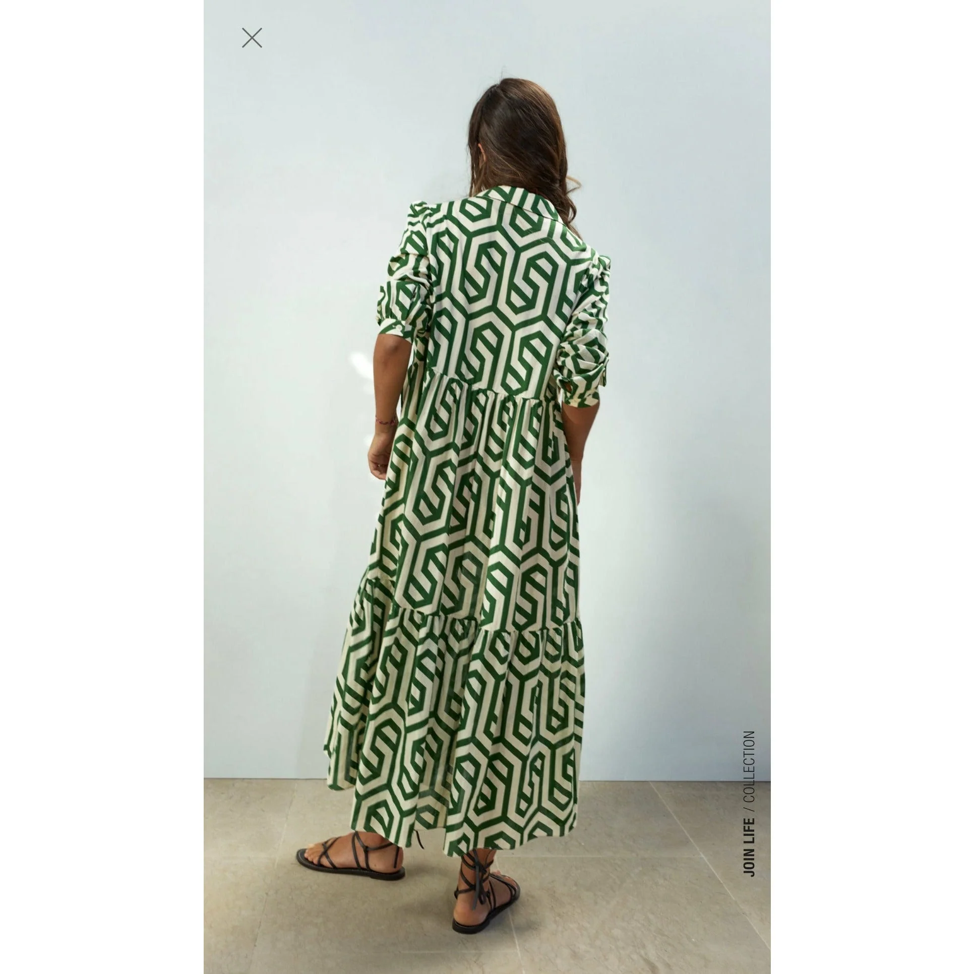 Irregular Lining Button Detailed Dress - Image 2