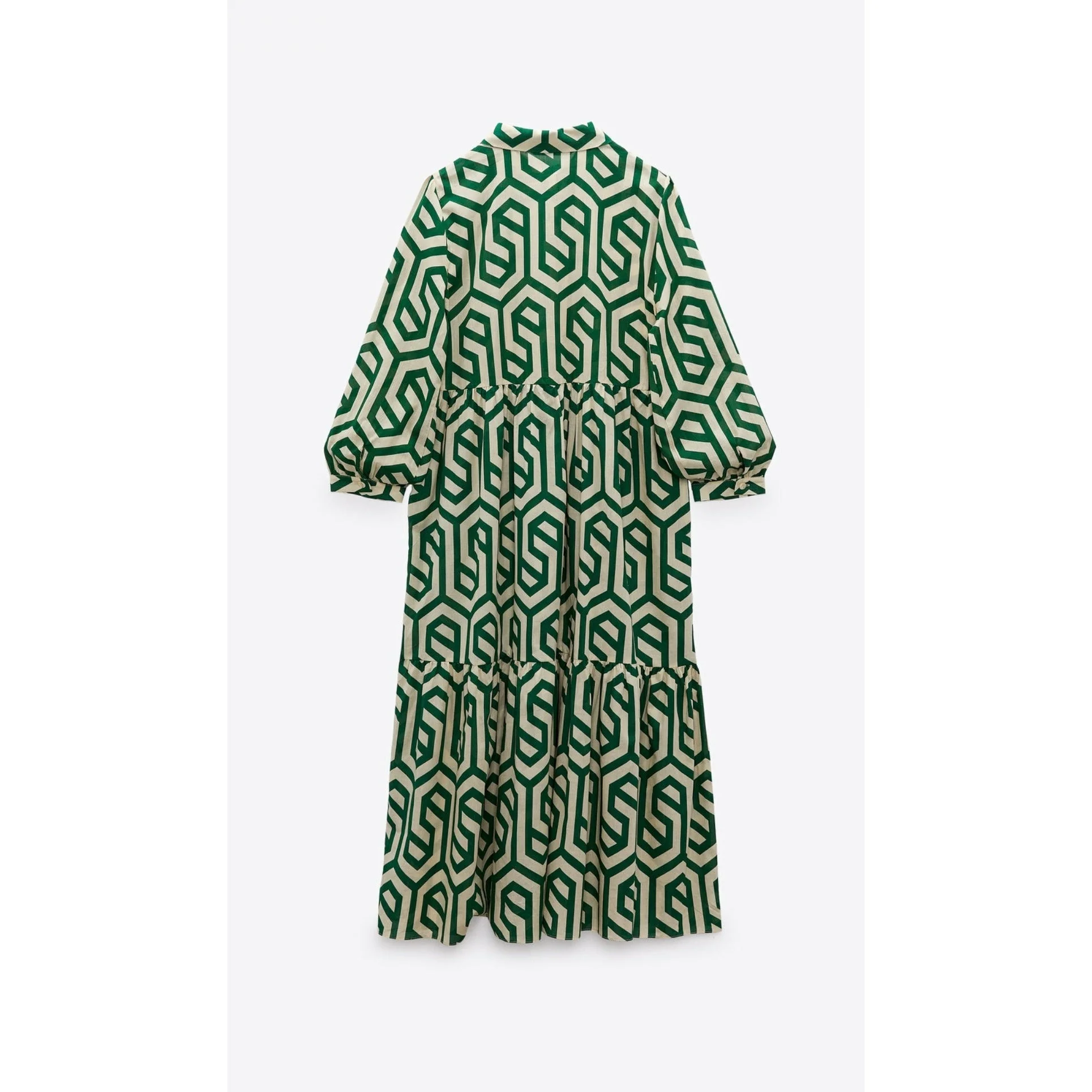 Irregular Lining Button Detailed Dress - Image 5
