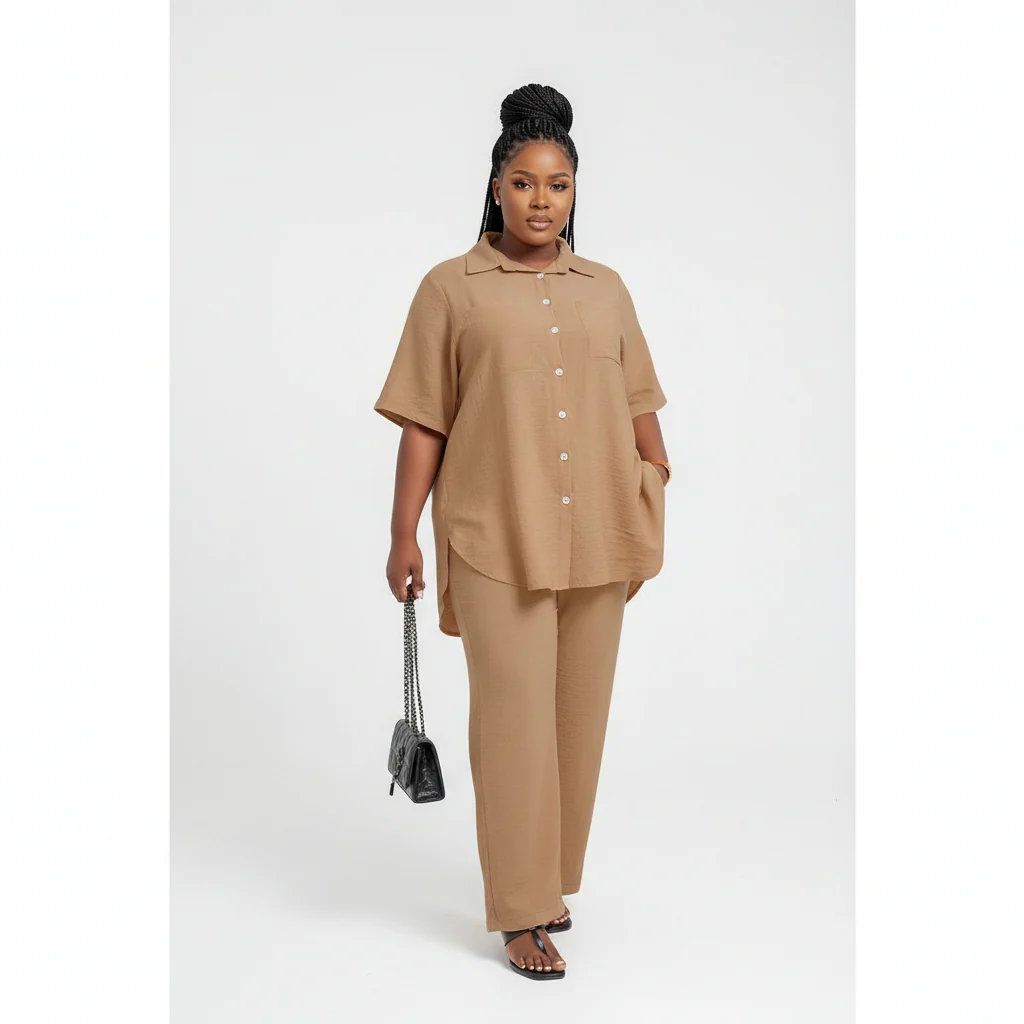 Irregular Top & Wide Pants Set. - Image 5