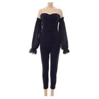 Jumpsuit Sexy Strapless See-through Mesh Long Sleeved. - Image 6