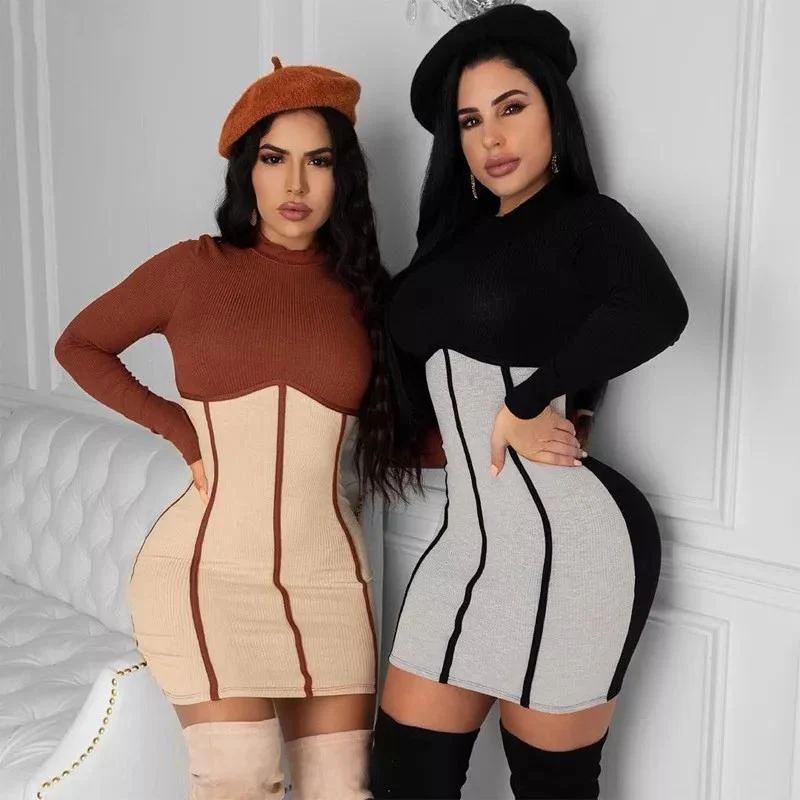 Knit Sexy Bodycon Dress.