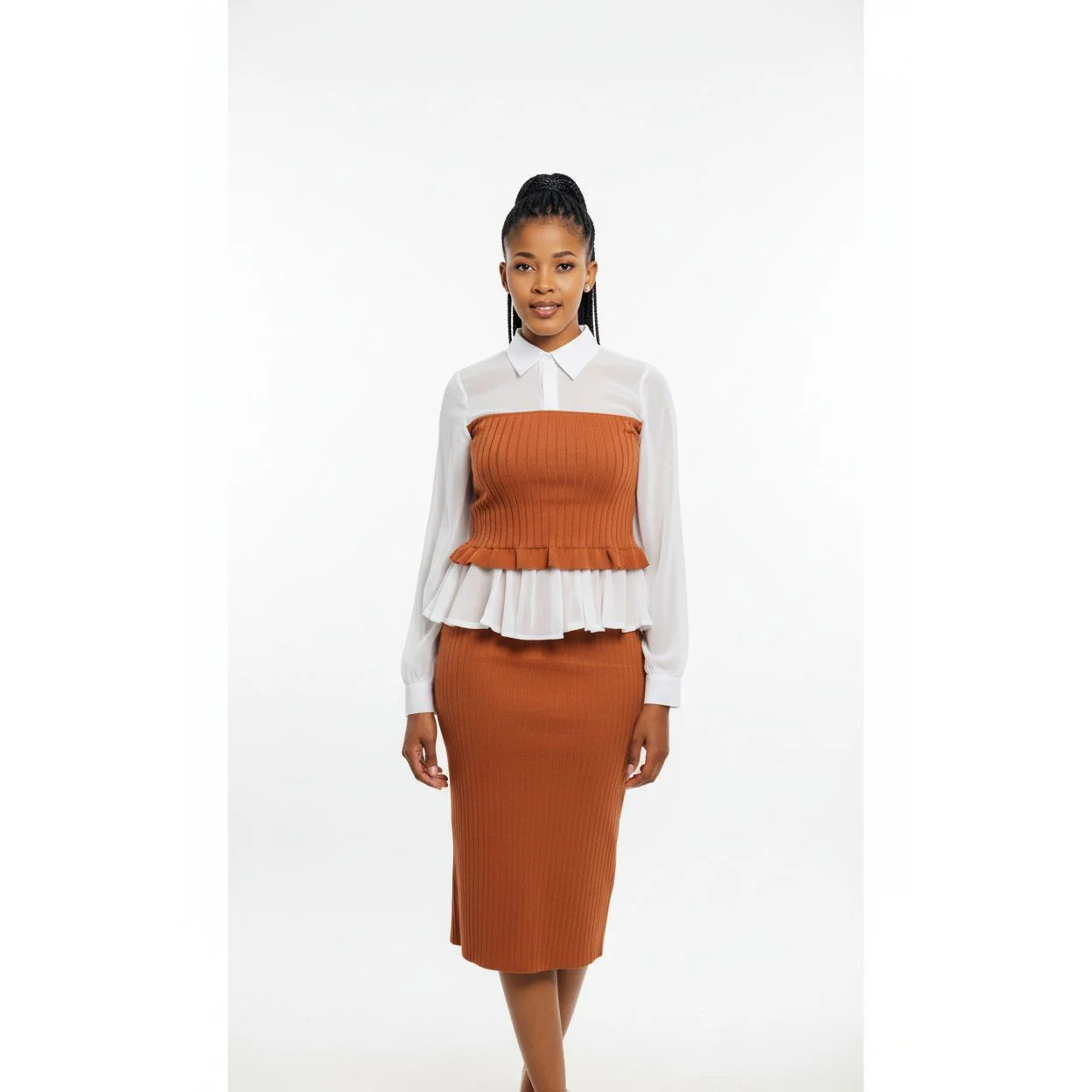 Knit Sweater Tops and Pencil Skirt Suits