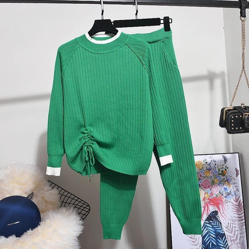 knit Sweater Tops + Pants Knitted Sets - Image 3