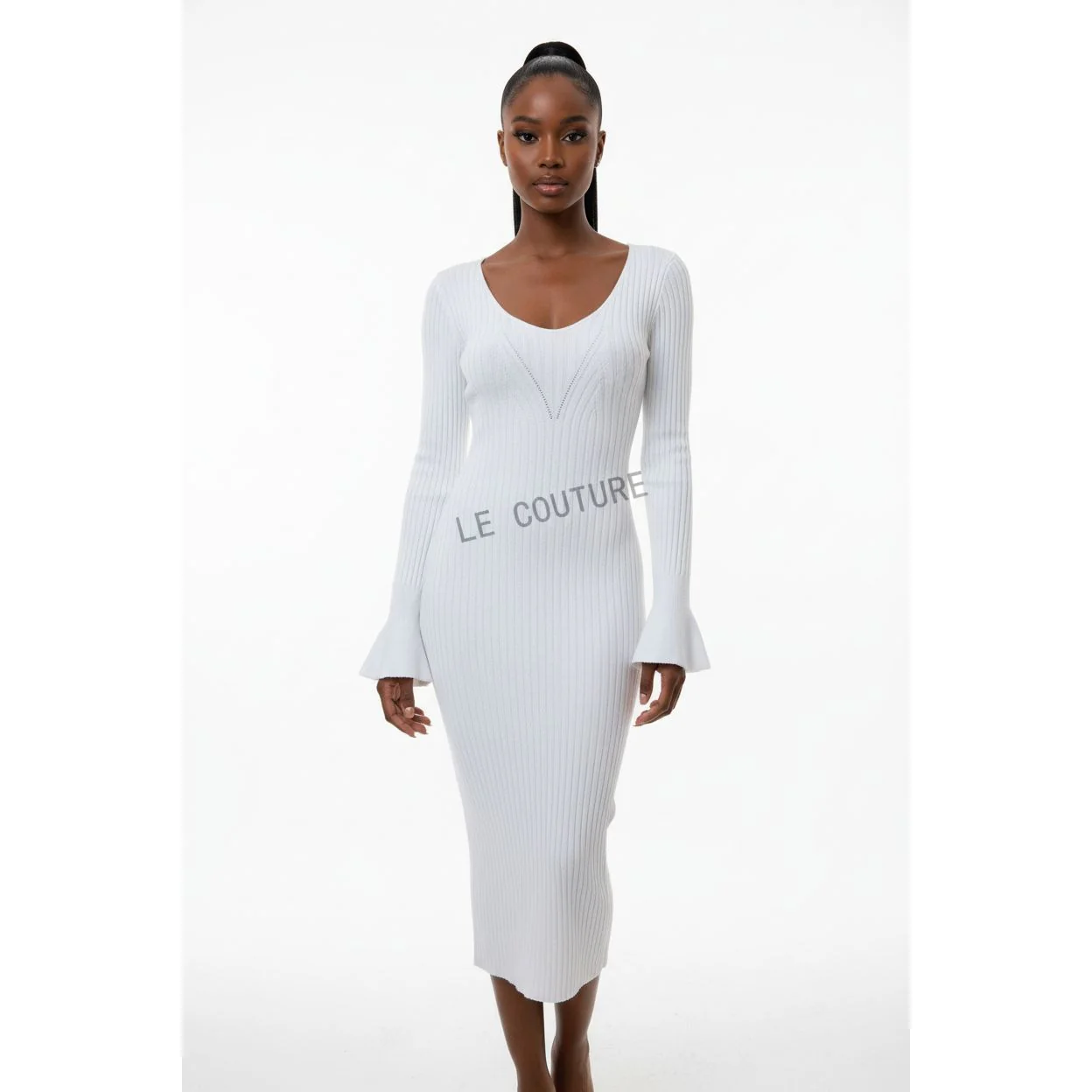 Knitted Bodycon Long Sleeve Dress - Image 6