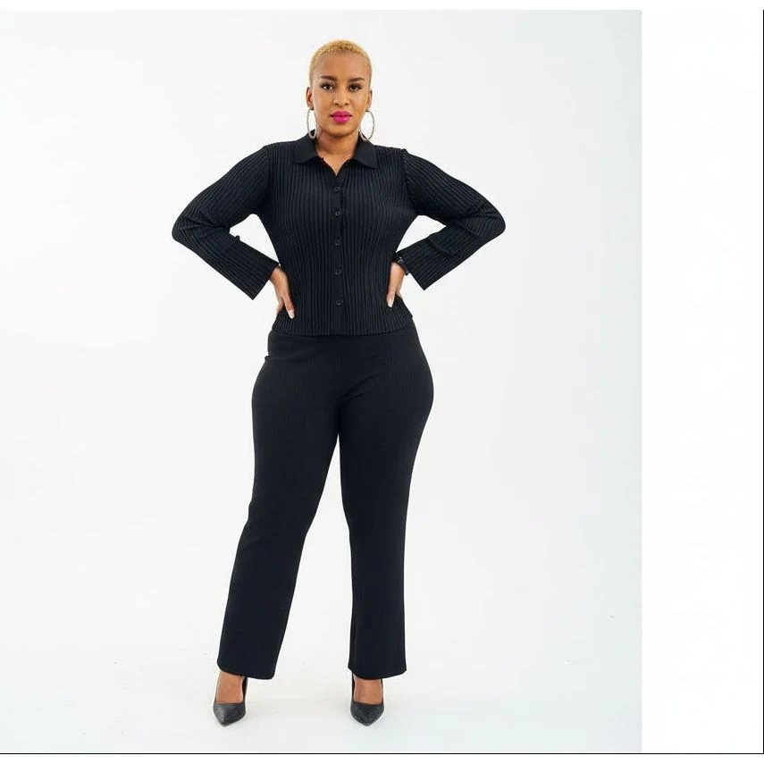Knitted Buttoned 2pc Set - Image 2