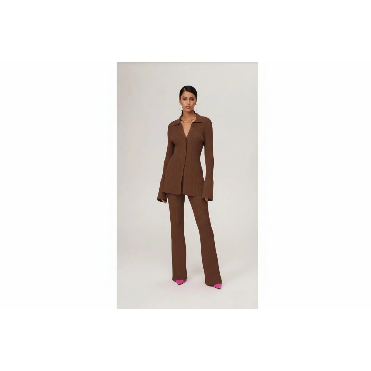Knitted Buttoned 2pc Set - Image 3