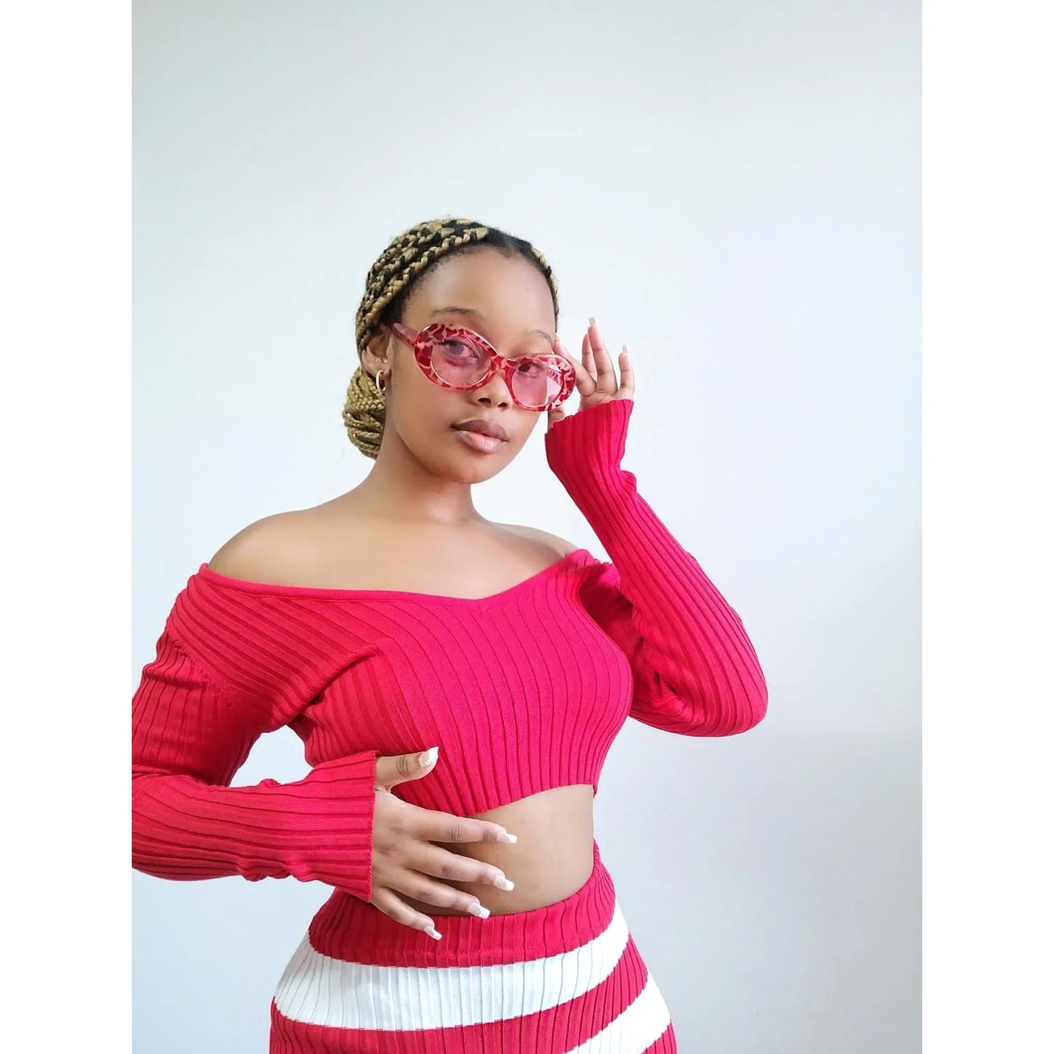Knitted Cropped Top & Skirt Set - Image 7