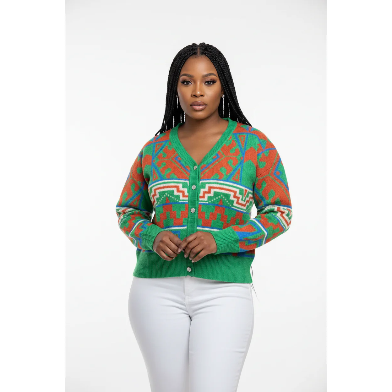 Geometric Knitted Cardigan. - Image 2