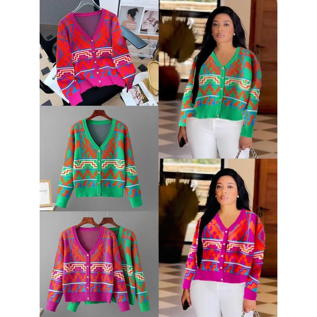 Geometric Knitted Cardigan. - Image 3