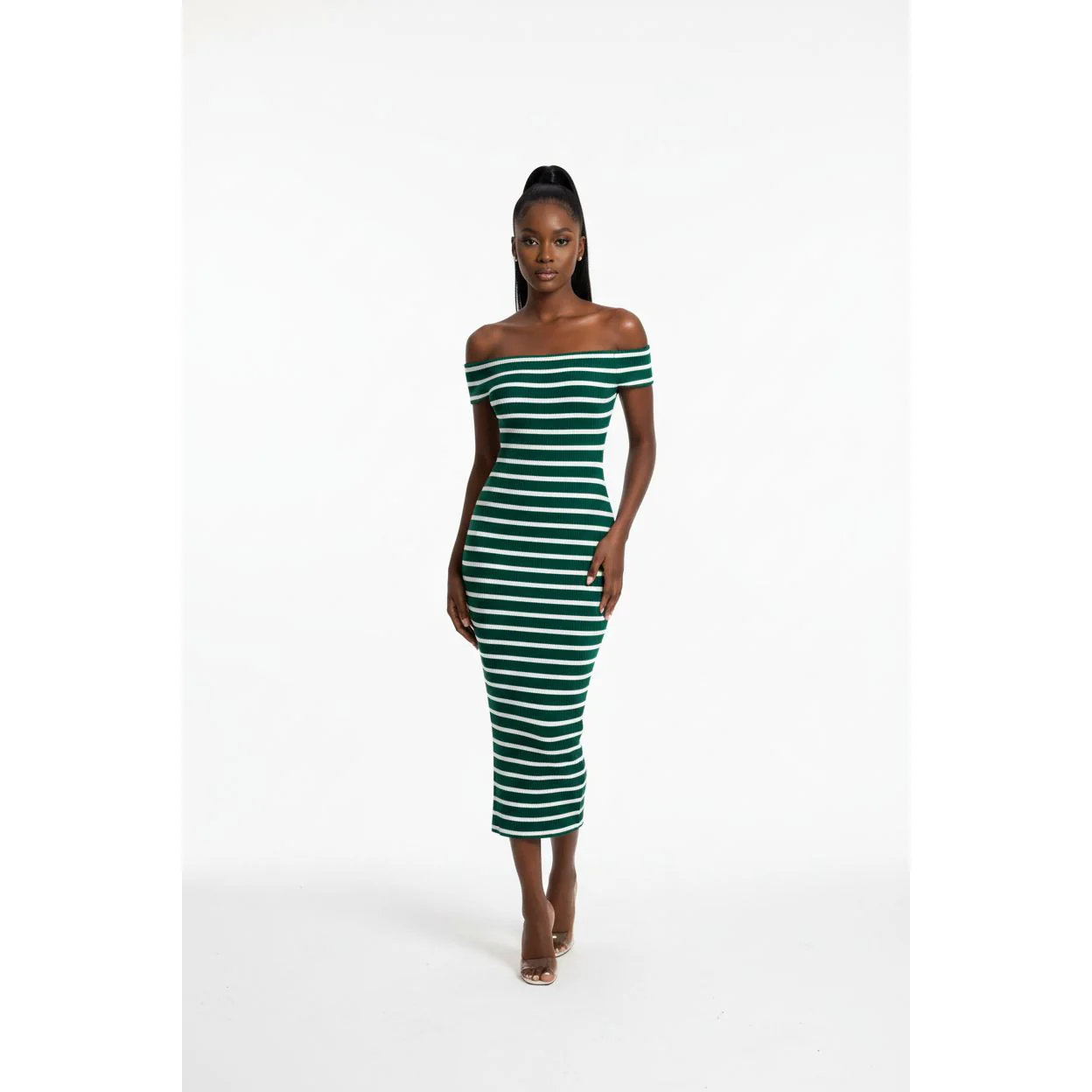 Knitted Off Shoulder Bodycon Dress