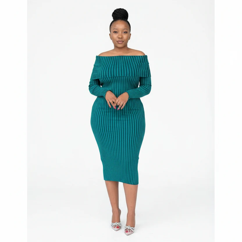 Knitted Off Shoulder Dress