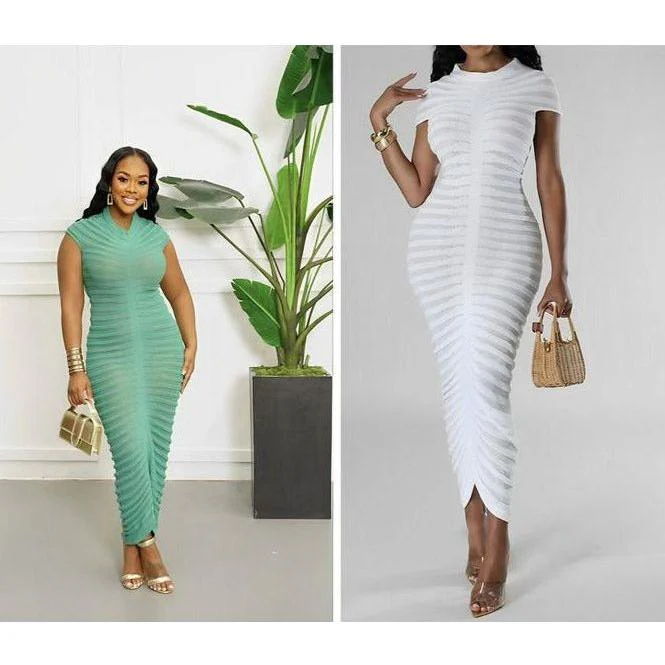 Knitted Round Neck Bodycon Dress - Image 2