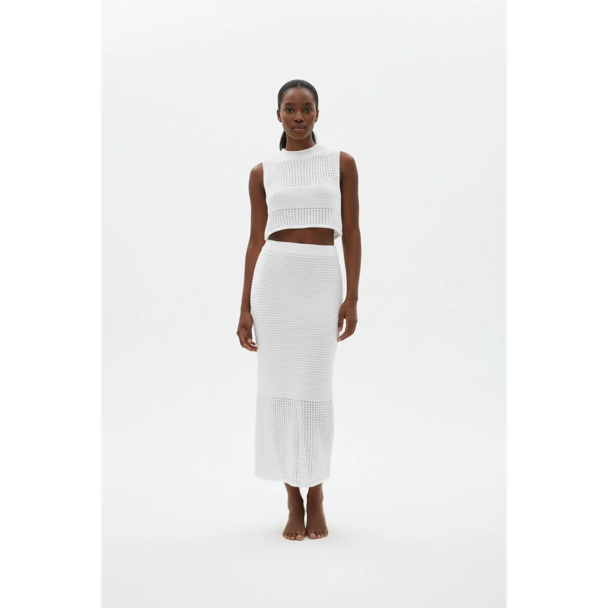 Knitted Round Neck Top and Skirt Set - Image 3