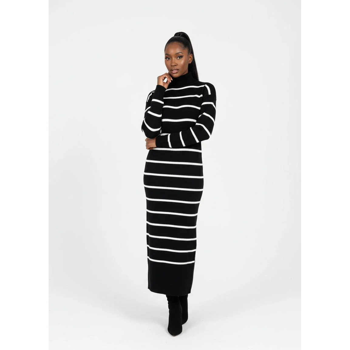 Knitted Side Slit Dress