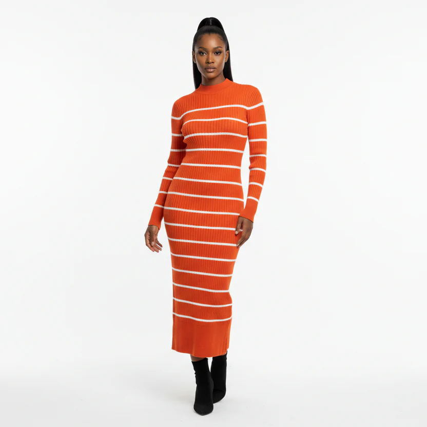 Knitted Side Slit Dress - Image 4