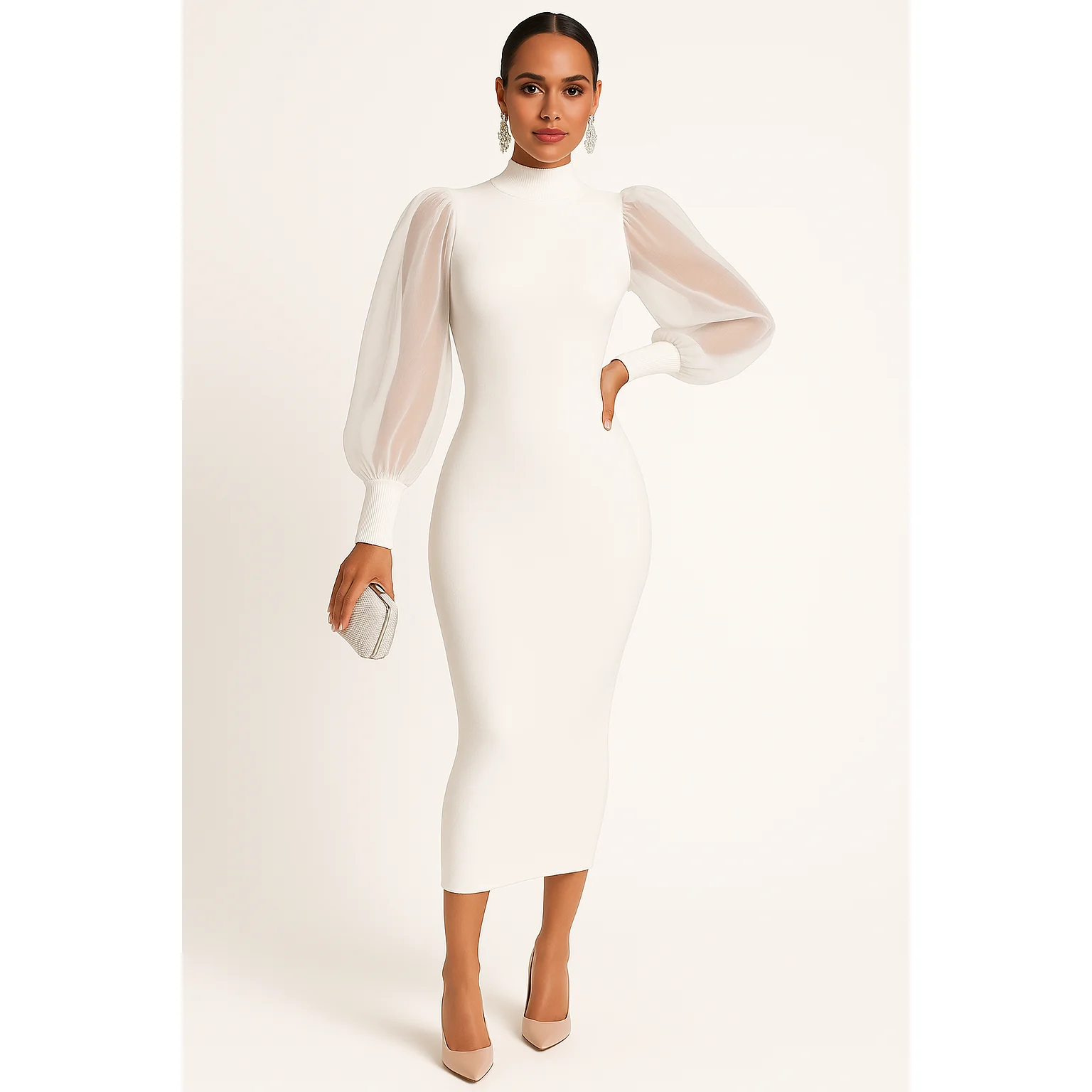 Knitted Sleeve Dress - Image 2