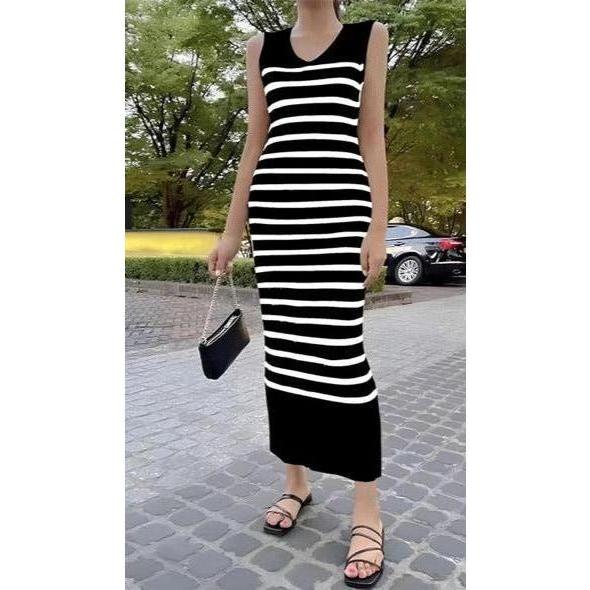 Knitted V-Neck  Sleeveless Dress - Image 2