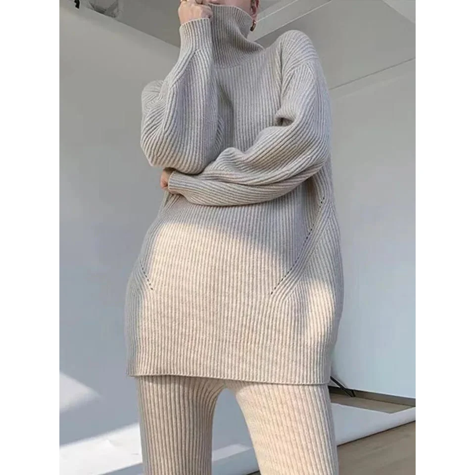 Knitted Sweater and Wide Pant Set - Image 4