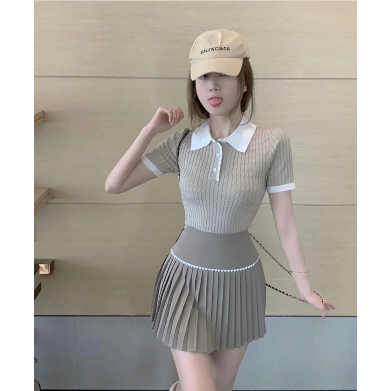 Knitted Top & Mini Skirt Set - Image 4
