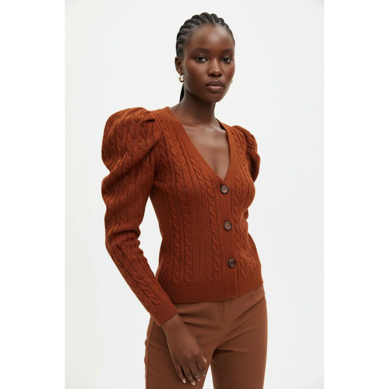 Knitted V-Neck Top
