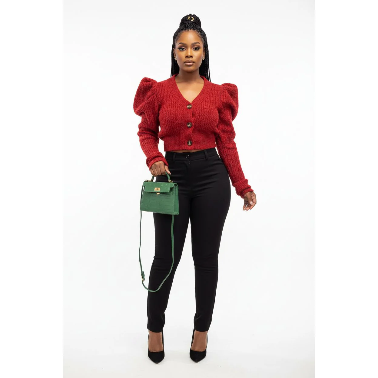 Knitted V-Neck Top - Image 3
