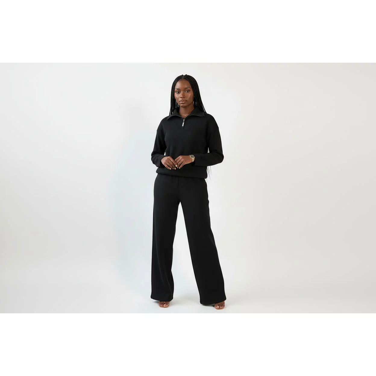 Knitted Zip Neck Top and Pant Set - Image 5