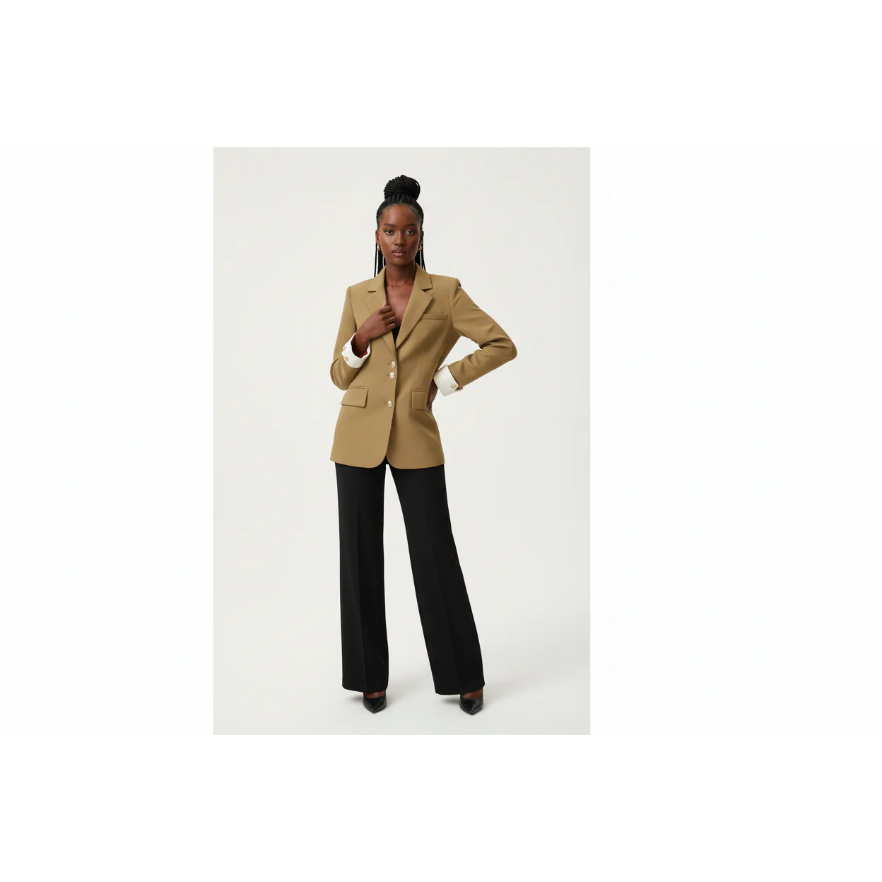 Korean Fashion Spring Autumn Vintage Luxury Splice Office Jacket - Image 5