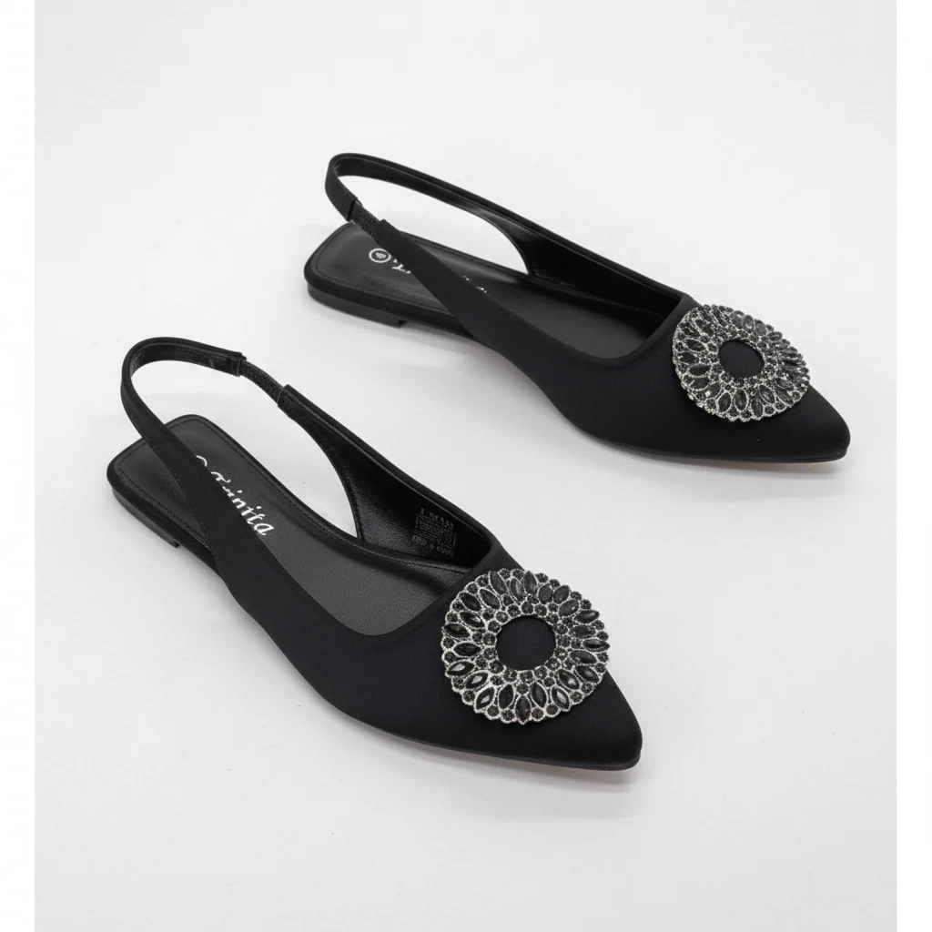 Slingback Flat Rhinestone Sandals