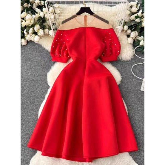 Vintage Lace Round Neck Dress - Image 4