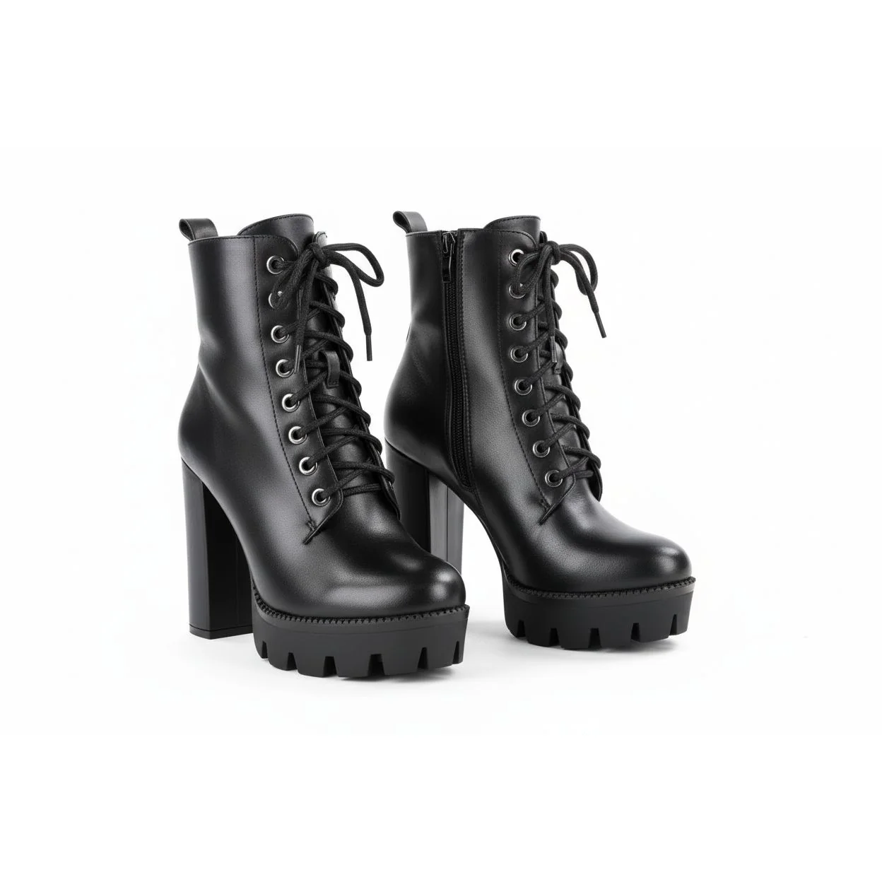 Lace-up Platform Ankle Boots