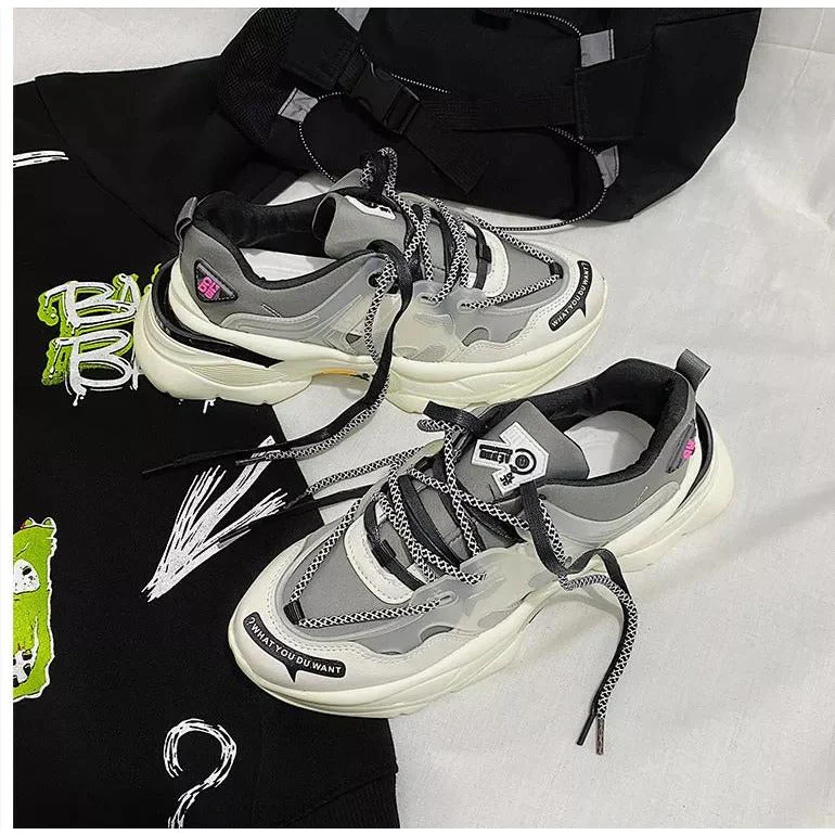 Lace-Up Sports Chunky Sneakers Platform Shoes - Image 6
