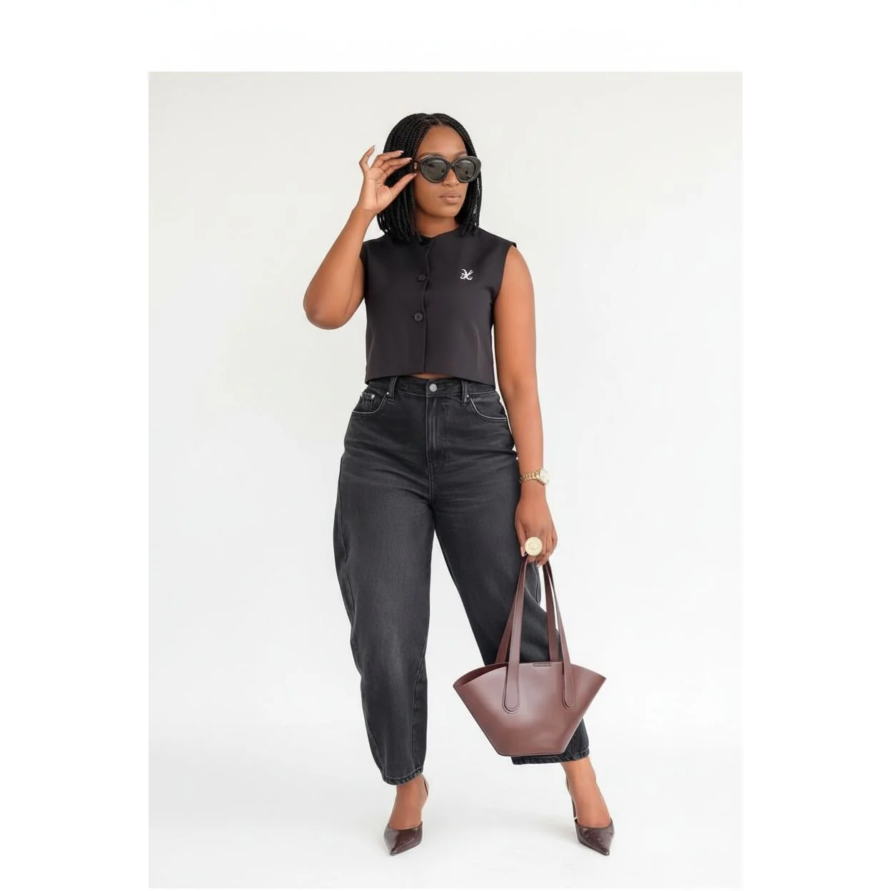 Ladies Barrel High Waist Denim