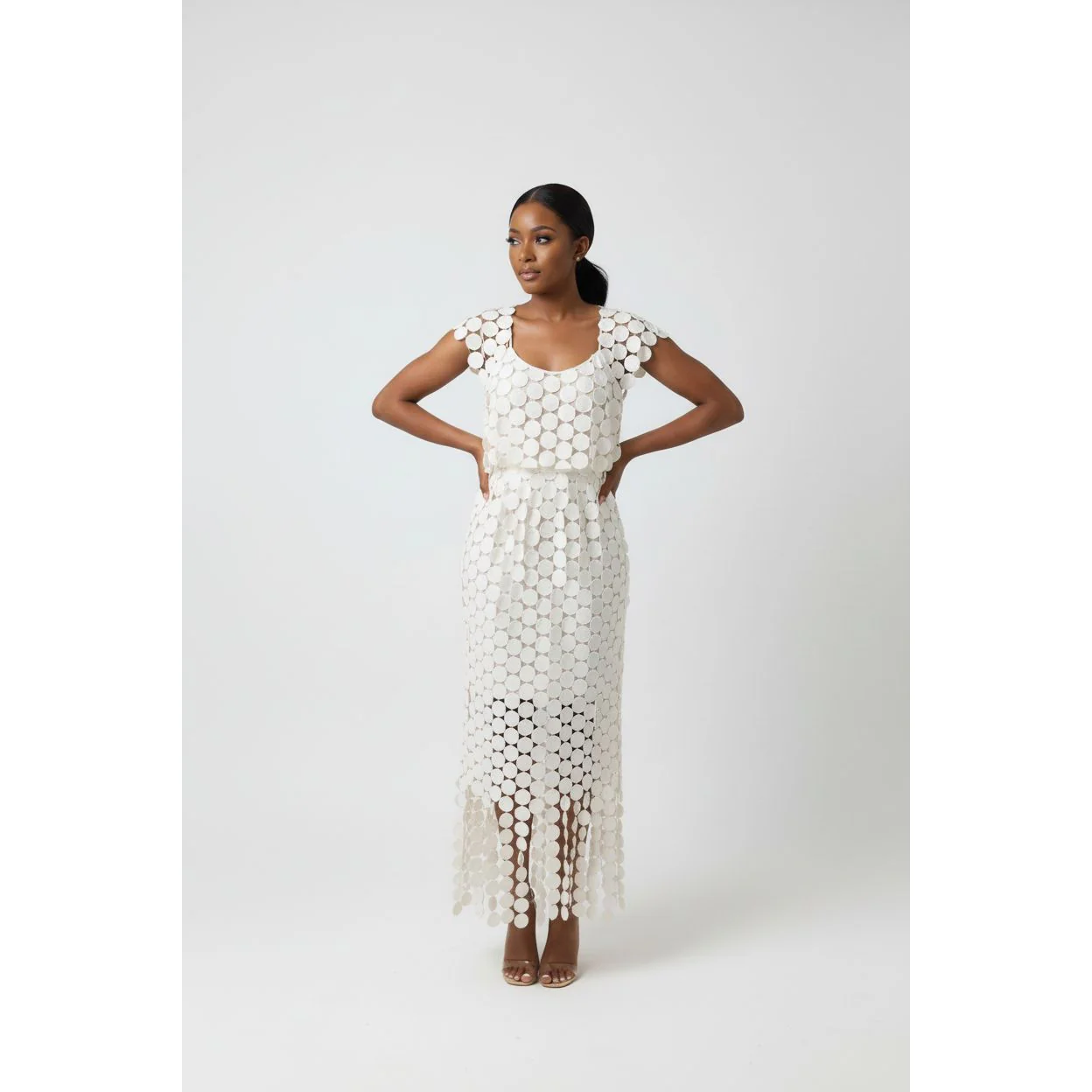 Ladies Circo Fringe Circular Cutout Top and Skirt Set - Image 4